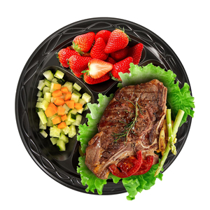 Lonchera Desechable Negra al por Mayor, con 2 Compartimentos, Apta para Calentar, Libre de BPA, a Prueba de Fugas, Precio Bajo - Product Image 1