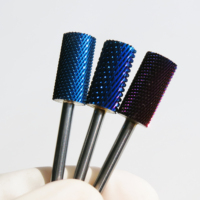 Offre Spéciale – Grande fraise électrique lisse pour l'élimination du gel et le nettoyage des cuticules, 2.35 mm, F M C, en carbure de tungstène violet et bleu