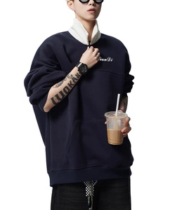 เสื้อฮู้ดแขนยาวผ้าฝ้าย 100% สีตัดกัน สไตล์วินเทจ สำหรับผู้ชาย แบบขายส่งประจำฤดูใบไม้ร่วง เหมาะสำหรับชุดยูนิฟอร์มกอล์ฟ  รับสั่งทำได้ - Product Image 4