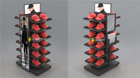 Benutzer definierte bodens tehende Metall karton kappe Shop Display Rack Design Cap Stand Display