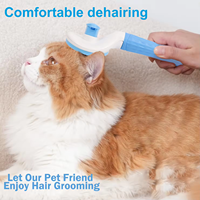Brosse démêlante auto-nettoyante incurvée pour animaux de compagnie, peigne anti-puces en acier inoxydable pour chiens et chats, brosse à poils pour animaux
