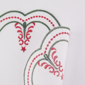 Tovaglietta Natalizia 2026 Made in China con Ricamo Floreale in Poliestere, Tovaglietta Rossa <span class=keywords><strong>e</strong></span> Verde - Product Image 4