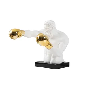 Scultura in Resina Bianca Grande per Decorazione, Statua <span class=keywords><strong>di</strong></span> Boxer, <span class=keywords><strong>Arte</strong></span> Sportiva, Scultura per Interni, Decorazione Fai-da-Te per la Casa, Vendita all'Ingrosso 2023 - Product Image 2
