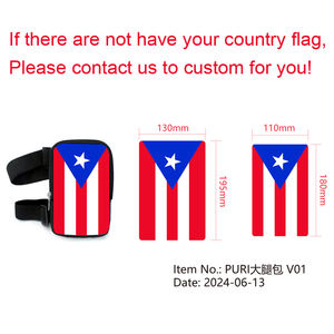 2025 nueva llegada bolsa de pierna República de <span class=keywords><strong>Cabo</strong></span> Verde bandera muslo bolsa bandera del Caribe riñonera con correa ajustable para Carnaval - Product Image 3