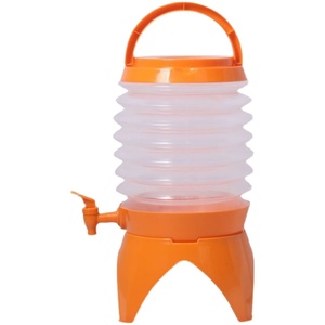 2025 Factory Portable Collapsible Plastic Drink Dispenser Foldable Beverage Juice Bottles Water Flowing Promotional Drinkware