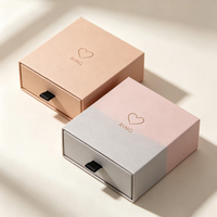 Boîte à bijoux de luxe en gros avec étui, boîte à colliers coulissante, emballage cadeau personnalisé pour bijoux