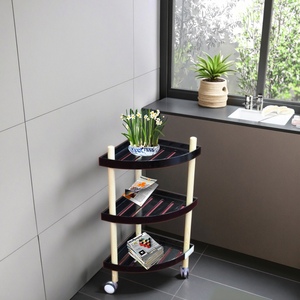 Đa Chức Năng 3-Tầng Tre Hiển Thị Lưu Trữ Giá Hiện Đại Dễ Dàng Lắp Ráp Góc Kệ Bánh Xe Cho Phòng Tắm Đồ Nội Thất Làm MDF - Product Image 5