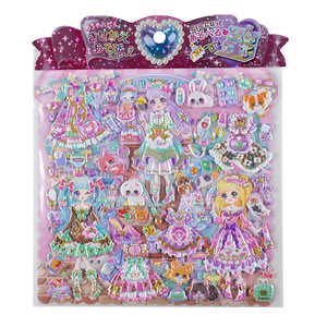 Autocollants décoratifs 3D double couche de personnages de dessins animés pour enfants, autocollants de déguisement de princesse pour filles, artisanat DIY pour enfants - Product Image 1