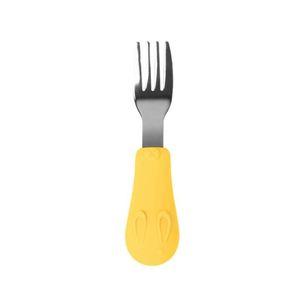 Tenedor y Cuchara de Silicona y Acero Inoxidable para Bebés, para que Aprendan a Comer, con Mango Corto, para Alimentos Complementarios - Product Image 4