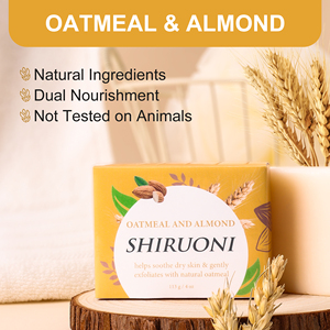 Oatmeal Almond Exfoliating Soap <strong>Bar</strong> for Gentle Dead Skin Removal Nourishing Shea Butter Moisturize <strong>Dry</strong> Skin Reveal Smooth Glow - Product Image 6