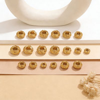 Perles d'espacement torsadées en acier inoxydable 5/6/8 mm, finition mate, plaqué or 18 carats PVD, perles nid d'abeille, accessoires de fabrication de bijoux DIY en gros