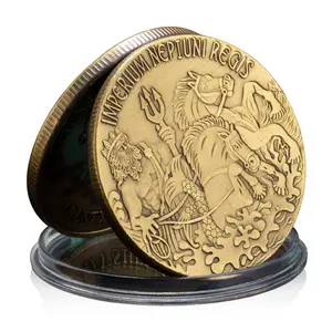 ポセイドン、シーキングコレクタブルお土産ギフト信頼できるシェルバックチャレンジコイン銅メッキ記念コイン