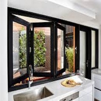 Fenêtres pliantes horizontales en aluminium à rupture de pont thermique, insonorisées, avec verre trempé Low-E, conformes aux normes AS2047 NFRC, personnalisées