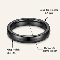 Bague connectée NFC en céramique blanche brillante, puce NTAG216, anti-rayures, paiement intelligent, 3 mm, carte de visite NFC, bague connectée pour réseaux sociaux