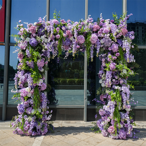 New Design <b>Artificial</b> purple Square <b>Flower</b> Arch Wedding Backdrop Beach Wedding <b>Flower</b> Background Decoration - Product Image 1