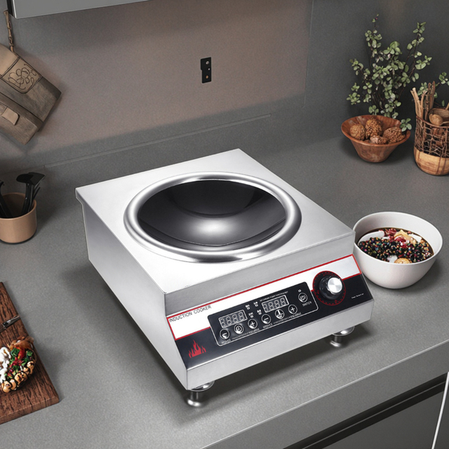 Commercial 4000W Induction Wok-Portable Industrial IH Cooking Stove for Restaurant Kitchen Use with Rapid Heating