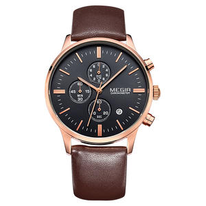 Nouvelle montre pour hommes bracelet en cuir véritable montre à quartz de sport étanche multifonctionnelle - Product Image 6