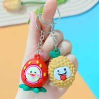 Cartoon Kunstfruit Rubber Sleutelhanger Hangertje DIY Rugzak Charms Zachte PVC Durian Mango Pop Watermeloen Ananas Sleutelhanger