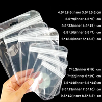 Sacs en plastique épais avec logo personnalisé pochettes transparentes à fermeture éclair pour bijoux à bricoler soi-même emballage de vente au détail sacs suspendus pochettes de rangement refermables
