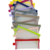 Bolsa de documentos de PVC con cremallera transparente de nailon de alta calidad, suministros de oficina, productos de archivo, estuche de lápices con cremallera de plástico transparente