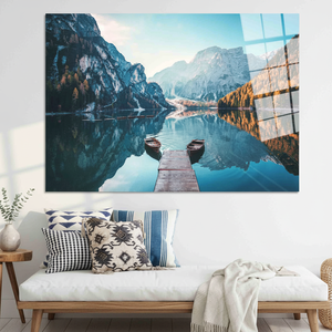 Printed <b>Canvas</b>: Dolomites Mountain Landscape Art, <b>Wall</b> Decor,TEMPERED GLASS ART - Product Image 3