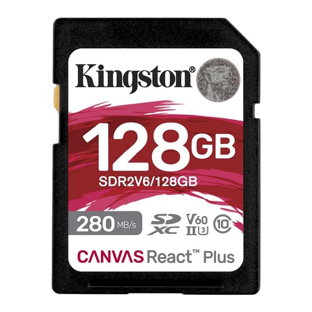 Canvas React Plus V60 Sd Card 128 Gb Max 280Mb/s Memory Card for 4K Professional UHS-II Cameras Video