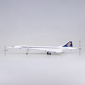 Mô hình máy bay phản lực siêu âm Concorde Singapore tỷ lệ 1/125, 50cm, làm bằng nhựa đúc, có chân đáp - Product Image 4