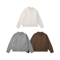 Cardigan en tricot épais style Old Money pour homme, anti-boulochage, couleur unie, grandes tailles, nouvelle collection automne/hiver 100%