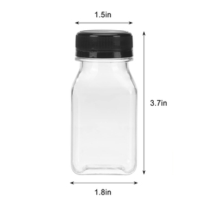 Biểu tượng tùy chỉnh in ấn nhãn 2oz 4oz pet chai nước trái cây nhựa với cap. 60ml 120ml vuông chai nước trái cây với Làm xáo trộn Nắp rõ ràng - Product Image 4