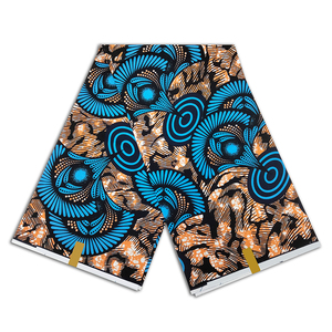 Tissu africain en 100% coton, véritable Wax à imprimés, véritable Wax dorée, tissu africain, Design Ghana, <span class=keywords><strong>pagne</strong></span>, vente en gros - Product Image 6