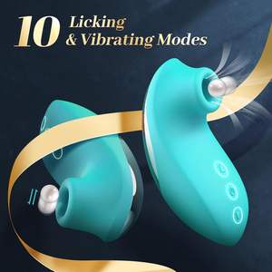 2-in-1 Sexspielzeug für Erwachsene Vibrierende leckende Zunge & G-Punkt-Brustwarzen Klitoris stimulator Dildo mit 10 Modi Mastur batoren - Product Image 2
