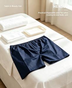 Sous-vêtements jetables pour hommes hensun, boxers en polyester noirs, rangement facile pour hôtel, spa, salon - Product Image 2