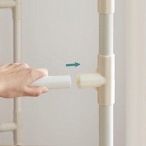 SONGMICS – support à vêtements en métal blanc, <span class=keywords><strong>avec</strong></span> 2 Rails de suspension et 2 étagères de rangement - Product Image 6