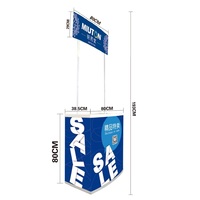 Comptoir promotionnel portable pliable, stand de kiosque, présentoir de salon professionnel, support de bannière publicitaire très demandé