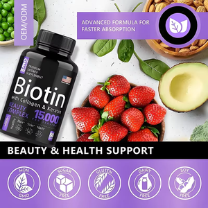 OEM ODM Label Pribadi Pil <span class=keywords><strong>Biotin</strong></span> Keratin Kolagen Berkualitas Tinggi Perawatan Rambut Kulit Kuku Kapsul <span class=keywords><strong>Biotin</strong></span> untuk Dewasa - Product Image 4