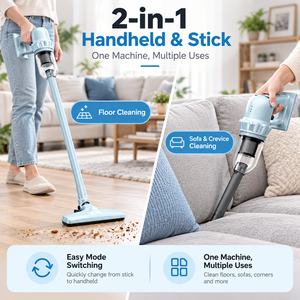 Aspirateur balai sans fil 2-en-1 130W, aspiration 2 vitesses, filtre HEPA, bac à poussière 0,7L, aspirateur à main léger sans fil - Product Image 2