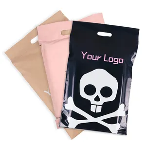 custom print logo matte black polymailer postal envelope plastic clothing package shipping mailing bags branded polybag