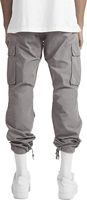 Pantalon cargo en coton biologique certifié Eco, cordon de serrage, cheville élastique, multi-poches, pantalon de jogging utilitaire pour homme, gris