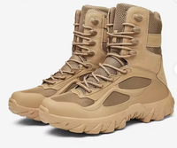 Bottes tactiques en cuir noir pour hommes, vente en gros d'usine