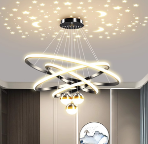 Lámparas Colgantes LED Modernas de Lujo con Diseño de Cielo Estrellado, Proyección de Aluminio, Lámparas de Techo para Interiores, Instalación Profesional - Product Image 6