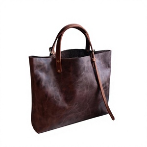 Nouveauté : Pochette de luxe pour femme en cuir véritable marron, style décontracté, fermeture éclair durable, deux poignées, imperméable et légère - Product Image 4