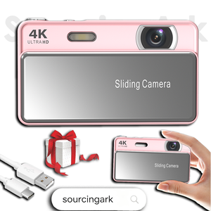 Sourcingark 4K Ultra HD Sliding Camera Compact Digital Camera with IPS Screen and CMOS Sensor for Point & <b>Shoot</b> Photography M15 - Product Image 1