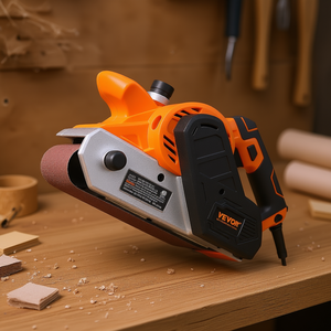 Lijadora de Banda Vevor de 4 x 24 Pulgadas, 10 Amperios, 6 Velocidades, Herramienta para Trabajar la Madera con Bolsa para Polvo, Gancho y Lazo, y Papel de Lija - Product Image 2