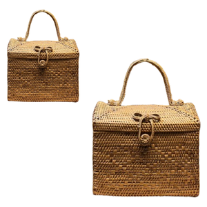 Bolsa de caja de ratán Lombok tejida a mano Indonesia tradicional de alta calidad, artesanía de mimbre con acabado Natural, artesanía tradicional Indonesia - Product Image 3