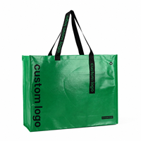 Sac de shopping non tissé laminé brillant avec logo personnalisé, vente en gros, réutilisable, sac fourre-tout de luxe, cadeau promotionnel, publicité