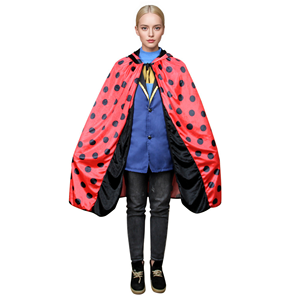 Halloween <strong>Miraculous</strong> Ladybug Cosplay Cape, Adult Polka Dot Hooded Cloak for Party &amp; <strong>Costume</strong> Events - Product Image 5