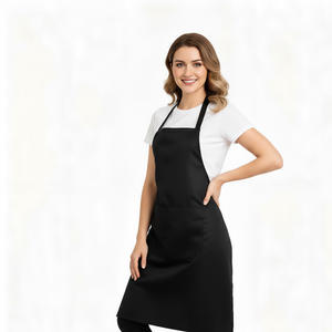 ผ้ากันเปื้อนผ้าฝ้ายใช้ได้ทั้งชายและหญิงสีดำมี2ช่องกระเป๋ากว้างสำหรับทำความสะอาดผ้าคอตตอนสามารถซักได้ - Product Image 6