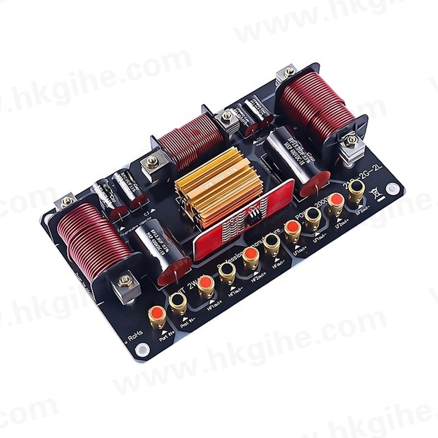 hot sell 2000W 2 Tweeter Bass Speaker Two Way Double Treble Woofer Frequency Divider Stage Crossover Filter