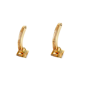 Boucles d'oreilles créoles en acier inoxydable 316L plaqué or PVD, durables et résistantes, boucles d'oreilles pendantes tendance - Product Image 2