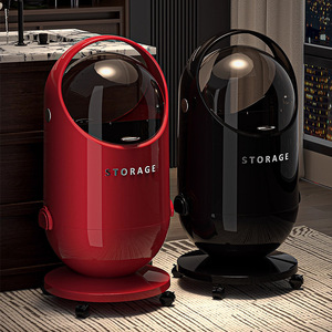 Poubelle Capsule Spatiale Grande Capacité Mobile pour Intérieur, Corbeille à Déchets Domestique Ronde en Plastique - Product Image 2